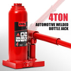 4 Ton / 8000 lbs Lifting Automotive Welded Hydraulic Bottle Jack for Car SUV Pickup, Auto Repair, with Manual Handle & Carrying Storage Case, Red