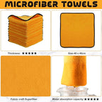 12 Pcs Yellow Microfiber Towels: 16"x16" Microfiber Drying Towels Bulk Micro Fiber Car Cleaning Cloth for Cars Drying Washing Polishing Cleaning Household Supplies