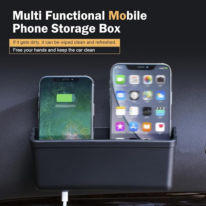 Car Storage Bag, Multifunctional Center Console Organizer, Car Side Storage Pocket Tray, for Seats Doors Consoles (Black)