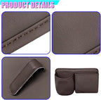 Car Side Door Organizer, Leather Auto Back Seat Storage Pouch with Cup Holder, Car Console Side Trash Can, Universal Vehicle Interior Organizer Pocket for Phone, Coin, Sunglasses (Brown)