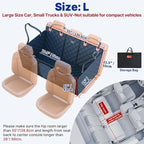Convertible Back Seat Extender for Dogs, Foldable 400lbs Hard Bottom Dog Car Seat Cover for Back Seat, Waterproof Dog Hammock Bed Backseat Cover for Dogs in Car SUV Truck Pet Seat Cover Black L
