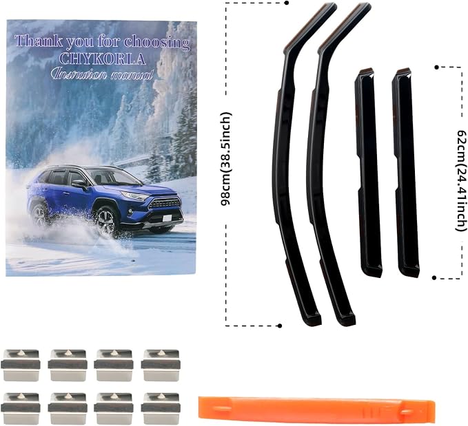 in Channel Rain Guards Fit for 2021 2022 2023 2024 2025 2026 Chevrolet (Chevy) Tahoe/GMC Yukon/Cadillac Escalade, Durable Window Wind Deflectors, Smoke Tinted Vent Window Visors Shades, 4PCS
