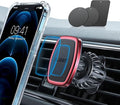 Magnetic Phone Holder for Car Upgraded Clip Ultra Car Phone Holder 6 Strong Magnets Cell Phone Holder Car Magnetic Case Friendly Phone Car Holder Mount for 4-6.7 inch Smartphones (Red)