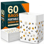60 Pcs Car Garbage Bin Bags, Waterproof Seal Disposable Car Trash Bags | Automotive Trash Cleaning Bags, Standing and Self Adhesive Dual-Purpose Garbage Bag for Car, Truck, SUV, RV & Vehicle