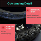 Steering Wheel Cover Great Grip with 3D Honeycomb Anti-Slip Design, Universal 14.5-15 Inch (Blue)