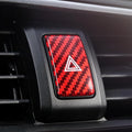 Warning Lights Button Sticker Carbon Fiber Red | Compatible with Honda 10th Gen Civic 2021 2020 2019 2018 2017 Center Console Decal Car Interior Accessories