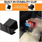 Car Trash Can Leakproof Mini Auto Organizers Storage Bin Container for Cars & Trucks with Floor Mat Clip Medium 2 Liters Capacity Black