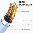 Car iPhone Carplay Cable, Car Charger Cord, USB A to Lightning Cable Fast Charging & Data Transfer for iPhone 14/13/12/11 Pro Max XR XS X 8 7 6 Plus SE Tangle-Free,3ft Blue