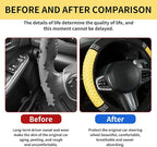 Bling Car Steering Wheel Cover, 15 Inch Rhinestones Soft Leather Elastic Steering Wheel Protector, Sparkly Crystal Diamond for Women, Car Interior Accessories for Most Cars (Yellow)