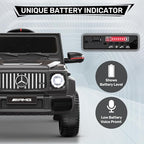 Licensed Mercedes-Benz G63 Car for Kids, 12V 7AH Ride on Car w/Parent Remote Control, LED Headlights, Music Player & Horn, Soft Start, Low Battery Prompt, Kids Electric Car (Dark Black)