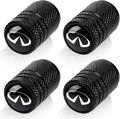 4pcs Tire Valve Stem Caps, Compatible with Infiniti Q50 FX35 FX37 F50 QX70 QX60 EX35 Series Stem Cap Universal Car Air Cover Car Accessories for Cars, SUV, Truck, Motorcycles Black