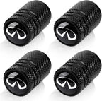 4pcs Tire Valve Stem Caps, Compatible with Infiniti Q50 FX35 FX37 F50 QX70 QX60 EX35 Series Stem Cap Universal Car Air Cover Car Accessories for Cars, SUV, Truck, Motorcycles Black
