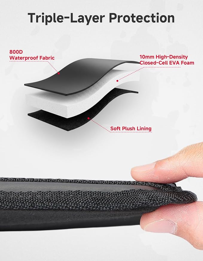 Thick Glass Windshield Cover Transport Protector Compatible with 2014-2023 RZR XP 1000 | Large Size Waterproof Sunshade Snow Dust Reduction Easy-Installation With 10mm EVA foam Soft plush inner lining 800D fabric