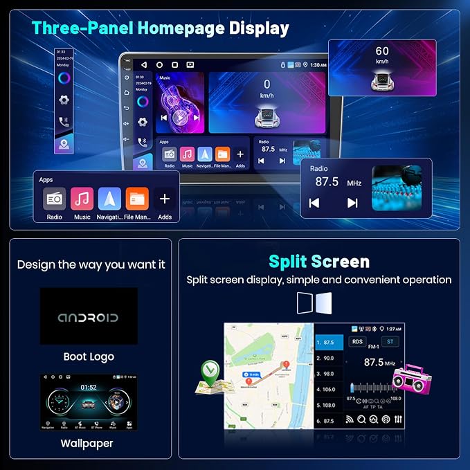 4+64G Android 15 Car Stereo for 2010-2016 Hyundai Accent Verna Solaris Wireless Carplay Android Auto,9'' IPS 1280 * 720 Touch Screen Radio DSP 5G WiFi Bluetooth GPS FM RDS+Free AHD Backup Camera