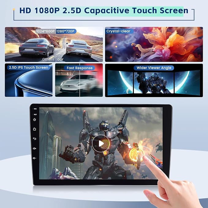 [8-Core 4+64G] Android 15 Car Stereo for Kia Sportage 2010-2016, 9" Touch Screen Sportage Car Radio with Wireless CarPlay Android Auto GPS Mirror Link 5Ghz WiFi Bluetooth FM/RDS EQ Backup Cam+MIC
