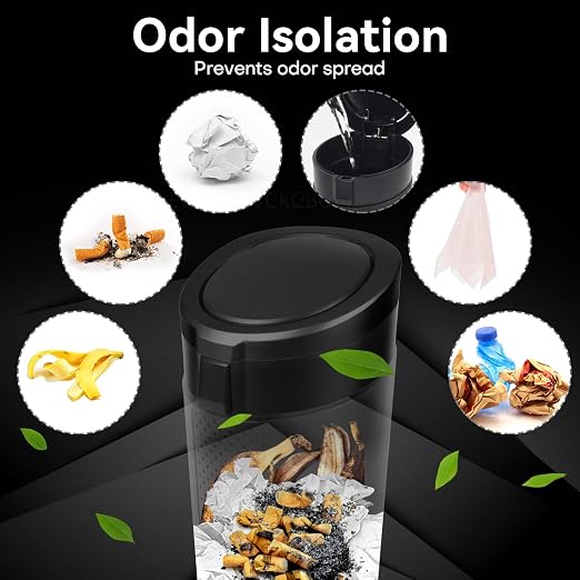 Car Trash Can Bin with Lid - Mini Car Garbage Can Cup Holder-Black Small Leakproof Vehicle Trash Garbage Can Bin-Automotive Car Organizers and Storage for Back Seat SUV Truck Accessories
