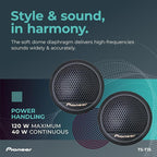 TS-T15 3/4" 120 W Max Power, Polyester Fiber Soft Dome - Tweeter (pair)
