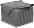 Microfiber Cleaning Cloth Grey - 8 Pcs (12.5"x12.5") - High Performance - 1200 Washes, Ultra Absorbent Microfiber Towel Weave Grime & Liquid for Streak-Free Mirror Shine - Car Washing Cloth