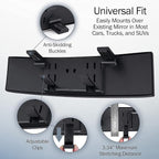 Verivue Universal Panoramic 12-Inch Rear View Mirror, Anti-Glare Wide Angle Car Mirror, Rearview Mirrors Accessory for Baby Rear-Facing, Clear Panoramic Convex Mirrors for cars