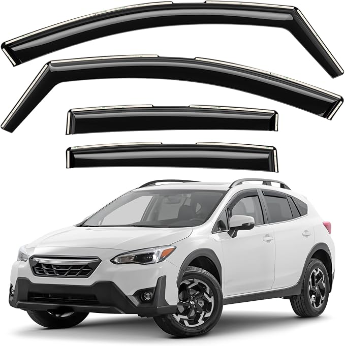 GrandWheel Window Deflectors Smoke Tinted in-Channel Side Window Vent Visor Deflectors Rain Guards Compatible with Subaru XV Crosstrek 2018-2023 - 4pcs. GW0162