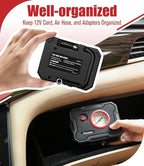 12V Tire Inflator Portable Air Compressor, Portable Car Air Pump w/Display Gauge and LED Light, Air Pump for Car Tires, Bike, Motorcycle, Compact, Lightweight
