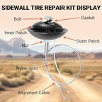 4 Pcs Sidewall Tire Repair Kit, Tire Puncture Repair Kit Portable Sidewall Emergency Repairs Tool Compatible with ATV UTV SXS Lawnmower Tractor RZR Talon KRX