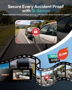 4K Dash Cam Front and Rear[2026 Upgraded], 64GB SD Card Included, STARVIS Sensor, 170° Ultra Wide 4K+2K Dashcam with ADAS, Night Vision, 24/7 Parking Mode, WDR, 5.8GHz WiFi, GPS,Loop Recording