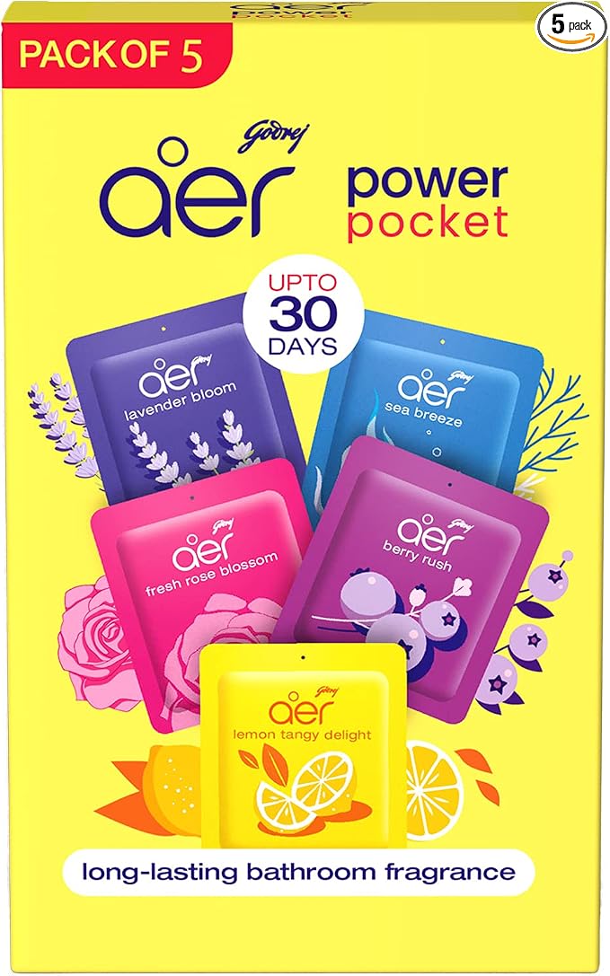 AER Power Pocket Assorted Solid Pocket Air Freshener for the Entire Home with Long Lasting Scents Pack of 5
