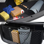 Car Rear Cargo Net, Adjustable Elastic Storage Organizer Net, Trunk Cargo Storage Net, Universal Fit for Car, Vehicle, SUV (35.4" x 11.8")