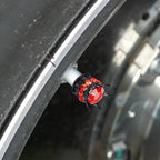 4 Pieces Crown Tire Valve Stem Caps Bling Handmade Crystal Rhinestone Universal Chrome Crown Vehicle Car Tire Caps Covers, Attractive Accessories for Car (Red and Black)