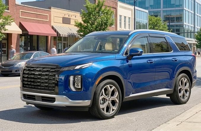 2020-2025 Tape-on Rain Guards for Hyundai Palisade Side Window Deflector Visors SE SEL XRT Limited Calligraphy Durable Tinted Vent Shade 2021 2022 2023 2024