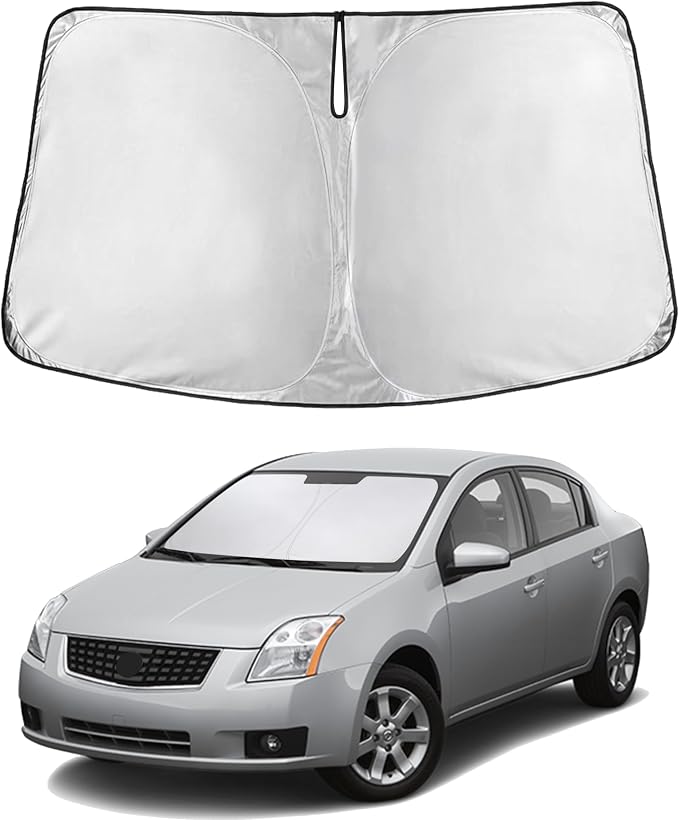 Windshield Sunshade Compatible for Nissan Sentra 2007-2010 2011 2012, Sun Visor for Front Windshield & Window Sun Shade Cover, UV Heat Blocker & Protector, Car Accessories