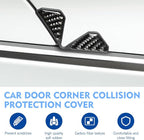 Car Door Corner Protector Edge Guards, Carbon Fiber Decorative Anti-scratch Anti-collision Buffer Pad, Embedded Self-adhesive Tightly Wrapped Soft Protective Cover, for Most Cars (Black)