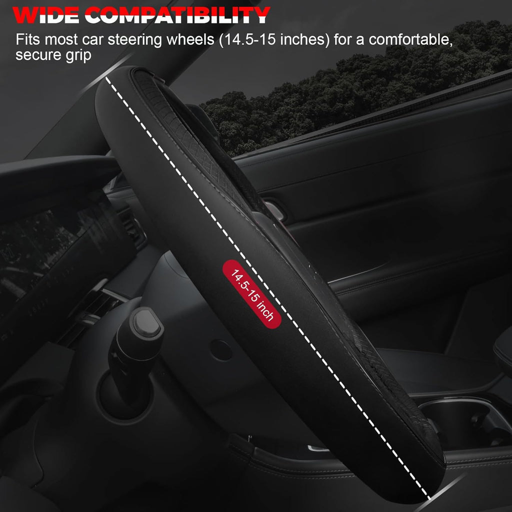 Steering Wheel Cover — Breathable Microfiber Leather Protector