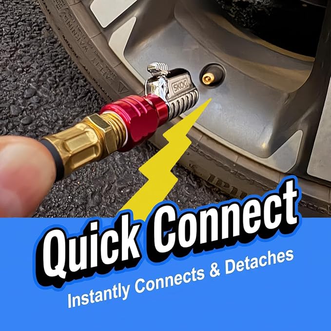 SKÖG Chuck Mates 1/4" NPT Platinum Series Locking Quick-Connect for Tire Inflation |Patented RatchetSeal Leak-Free Design | (Closed-Type)