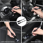 5pcs Car Detailing Brushes Set, Boars Hair Auto Car Detail Brush Kit No Scratch, Ultra Soft Car Duster Brushes Perfect for Interior, Exterior Cleaning, Wheels,Tires,Leather Seats…