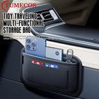 Car Storage Bag, Leather Small Debris Organizer,Hanging Cell Phone Mobile Paste Type Bag for Stowing Tidy, Universal Accessories（BlackA-1pcs）