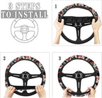 Cool Dragon Print Car Steering Wheel Covers Sweat Anti-Slip Soft Grip Universal 14-15 inch Stretch-on Fabric Steering Wheel Soft Protector Steering Wheel Covers Car Accessories
