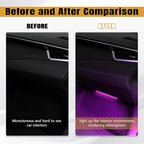 Car LED Strip Light, 12V 24 LED Vehicle Interior Atmosphere Lamps with Cigarette Lighter, Auto Under Dash Ambient Night Light, Universal Car Accessories (Pink Purple, Cigarette Lighter)