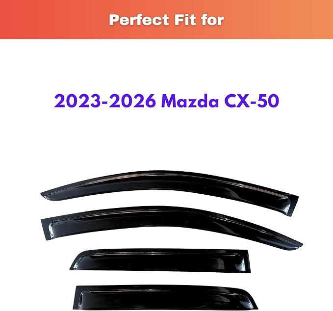 KPY Rain Guards Fit for 2023-2026 Mazda CX-50, Out-Channel Window Visors Vent Wind Deflectors 4PC, Car Accessories for 23-26 Mazda CX50