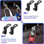Bling Car Seat Headrest Hooks, 4PCS Crystal Rhinestone Vehicle Back Seat Hanger Holder for Handbags Purses Coats, Automotive Headrest Storage Organizer, Universal for RV SUV Truck (Black)