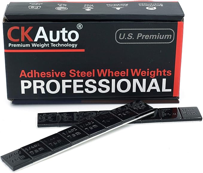 1/4oz, 0.25oz, Black, Adhesive Stick on Wheel Weights, EasyPeel Tape. Cars, Trucks, SUVs, Motorcycles, Low Profile, 60oz/Box, U.S. OEM Quality, (240pcs)
