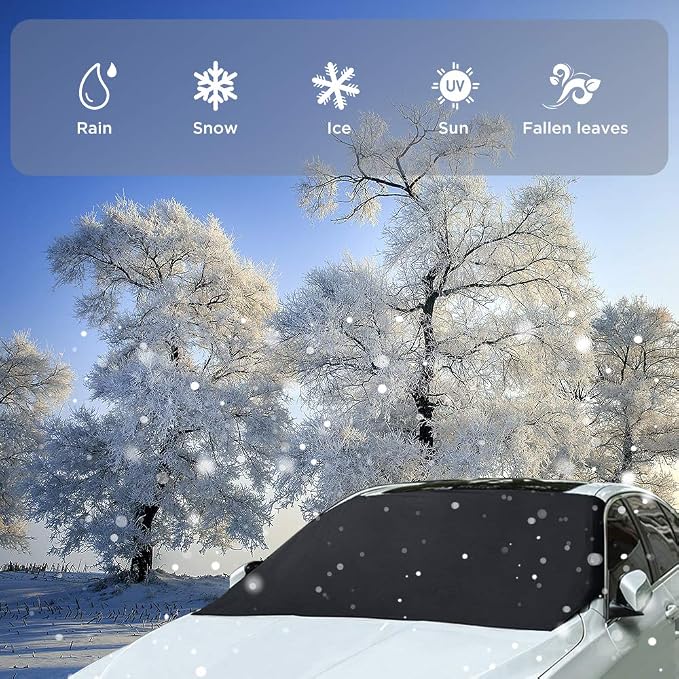 Sun Protector for Car Windshield, (82 x 47 inches) Automotive Exterior Accessories Windshield Cover Snow Ice Hail Protector Car Cover Oxford Fabric Heat & Sag-Proof Windshield Frost Cover