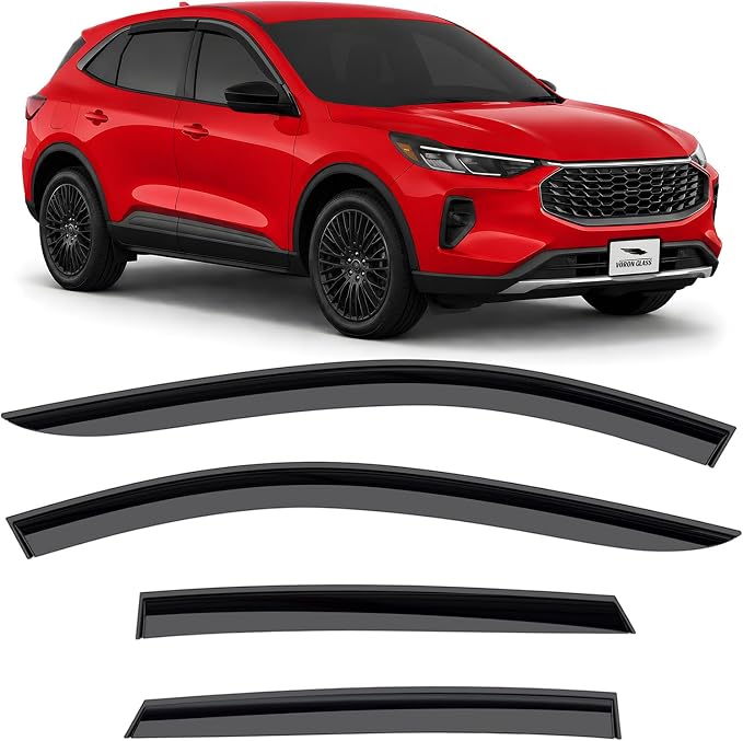 Voron Glass Tape-on Extra Durable Rain Guards for Ford Escape 2020-2026, Window Deflectors, Vent Window Visors, 4 Pieces - 100412