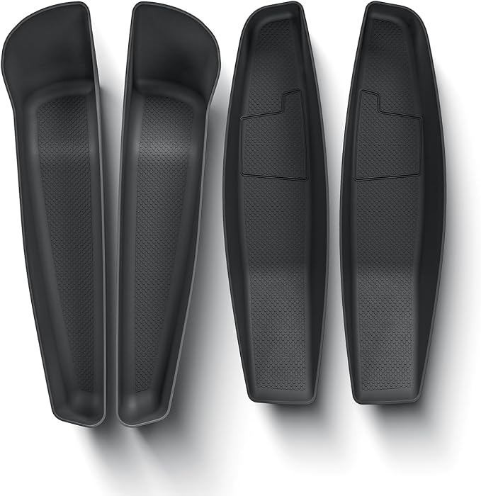 4P Door Side Storage Organizer for Tesla Model Y Juniper 2025 2026 | Standard/Premium/Performance, Front & Rear Door Slot Pocket Box, Insert Tray, TPE Model Y Juniper 2026 Accessories, Black