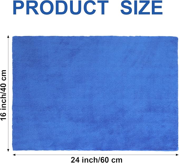 30 Pcs 16 x 24 Inch Edgeless Microfiber Plush Towels for Cars Detailing Drying Wash Polishing Absorbent Cleaning Cloths, 500 GSM (Dark Blue)