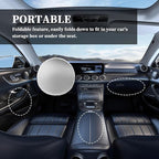 Steering Wheel Cover Sun Shade for Car,210T Titanium Silver Car Wheel Cover for Blocking Sunlight & Protecting Steering Wheels,Plus Size Steeringwheel Covers for 16.54" Diameter (Titanium Silver)