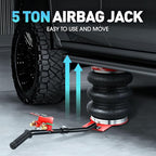 DNA Motoring Air Jack 5 Ton / 11000lbs Triple Bag Airbag Jack with Long Handle, 3-5 s Fast Lifting Pneumatic for Cars,Trucks, Garage, Repair, Lifting up to 15.7", TOOLS-00688