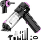 Handheld Car Vacuum Cleaner,25000PA Strong Cyclonic Suction Foldable Mini Vacuum Portable Cordless with Digital Display and One Touch Dust Removal for Car, Home, Office, Kitchen (Purple)