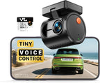 2K Tiny Dash Cam, 1296P QHD Mini Car Camera DashCam - Voice Control, G -Sensor, Free 32GB TF Card, Built-in WiFi, APP Control, WDR/3D DNR with Super Night Vision, 24H Parking Mode